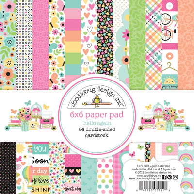 Doodlebug - Hello Again Collection - 6 x 6 Paper Pad