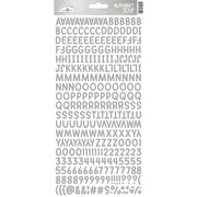 Doodlebug - Alphabet Soup Puffy Alpha Stickers - Silver