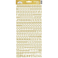 Doodlebug - Alphabet Soup Puffy Alpha Stickers - Gold