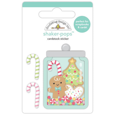 Doodlebug - Gingerbread Kisses Shaker-Pops 3D Stickers - Holiday Treats