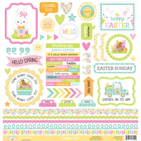 Doodlebug - Bunny Hop This & That Cardstock Sticker Sheet
