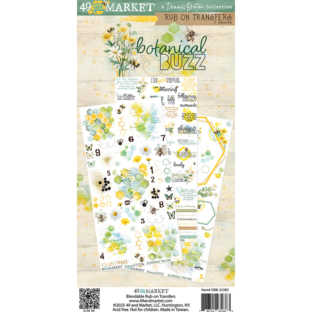 49 And Market - Botanical Buzz Rub-On Transfer Set
