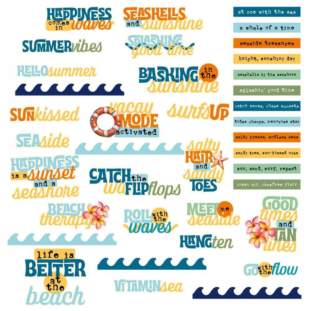 49 and Market - Beach Vibes Chipboard Words 39/Pkg