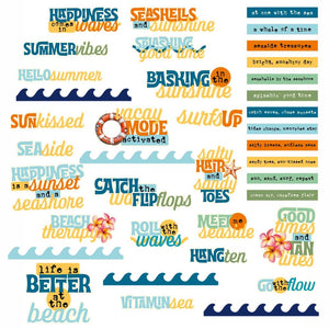 49 and Market - Beach Vibes Chipboard Words 39/Pkg