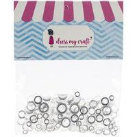 Dress My Craft Water Droplet Embellishments 150/Pkg - Asst Sizes