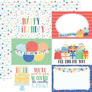 Echo Park - Make a Wish Birthday Boy Paper - 6X4 Journaling Cards