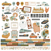 Simple Stories - Here & There 12x12 Element Sticker Sheet
