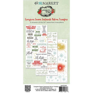 49 and Market - Evergreen Season Rub-On Transfer Set - Sentiments