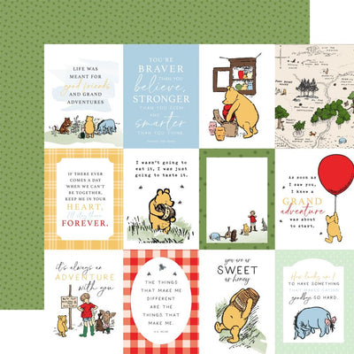 Echo Park - Winnie the Pooh Paper - 3X4 Journaling Cards