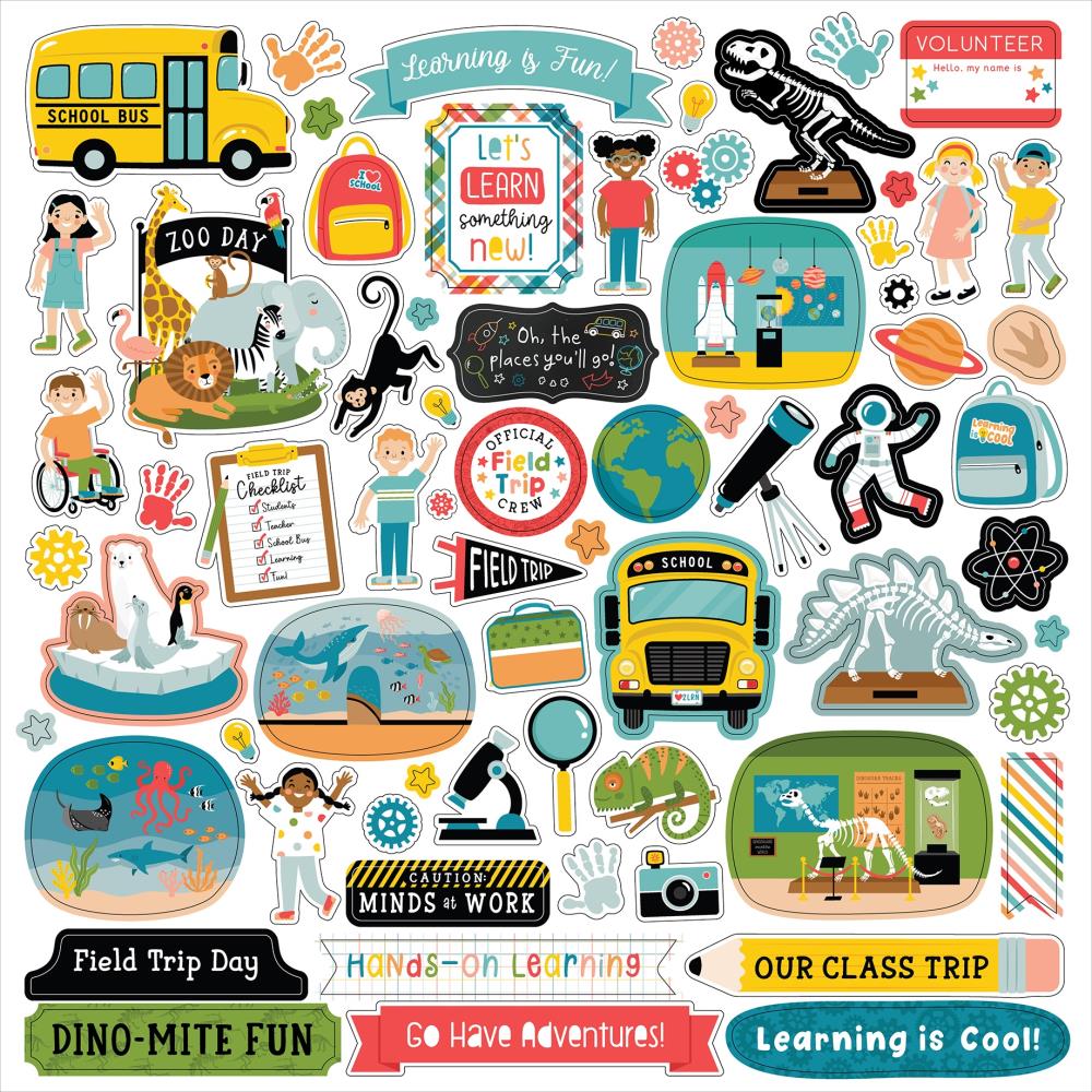 Echo Park - Field Trip 12x12 Cardstock Sticker Sheet