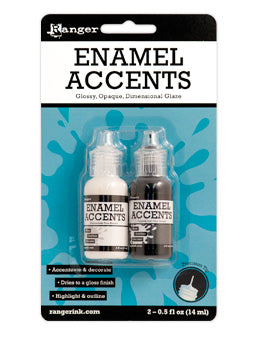 Ranger -Enamel Accents .5oz 2/Pkg - Black & White