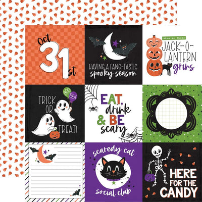 Echo Park - Ghosts & Goblins Paper - 4X4 Journaling Cards