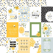 Echo Park - Happy As Can Bee Paper - 3x4 Journaling Cards