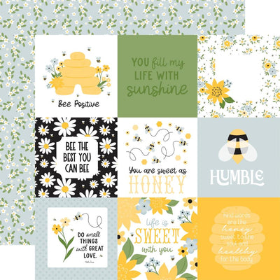 Echo Park - Happy As Can Bee Paper - 4x4 Journaling Cards