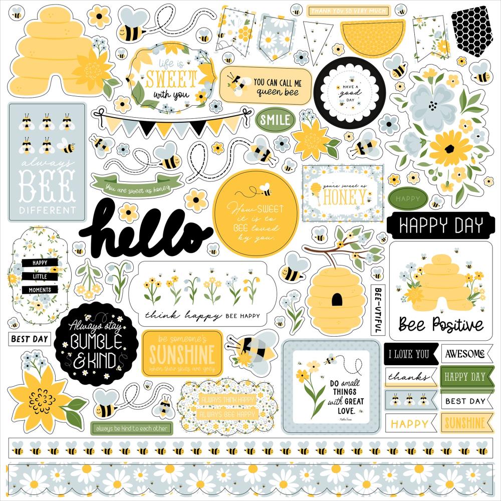 Echo Park - Happy As Can Bee 12x12 Element Sticker Sheet
