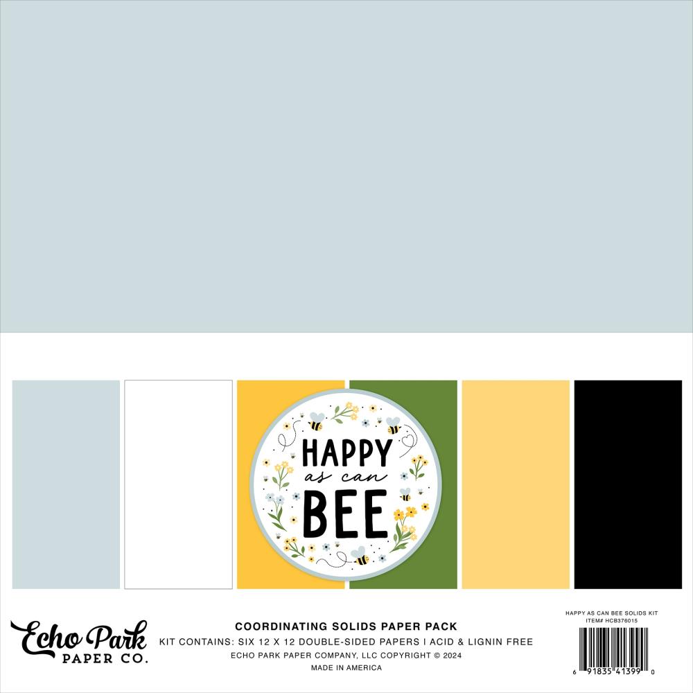 Echo Park - Happy As Can Bee 12x12 Solids Paper Pack