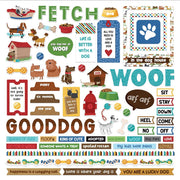 Photo Play - Hot Diggity Dog Cardstock Element Sticker Sheet 12x12