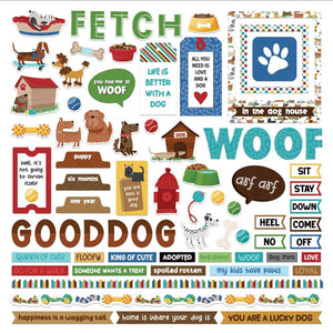 Photo Play - Hot Diggity Dog Cardstock Element Sticker Sheet 12x12