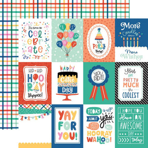 Echo Park - Hip Hip Hooray Paper - 3X4 Journaling Cards