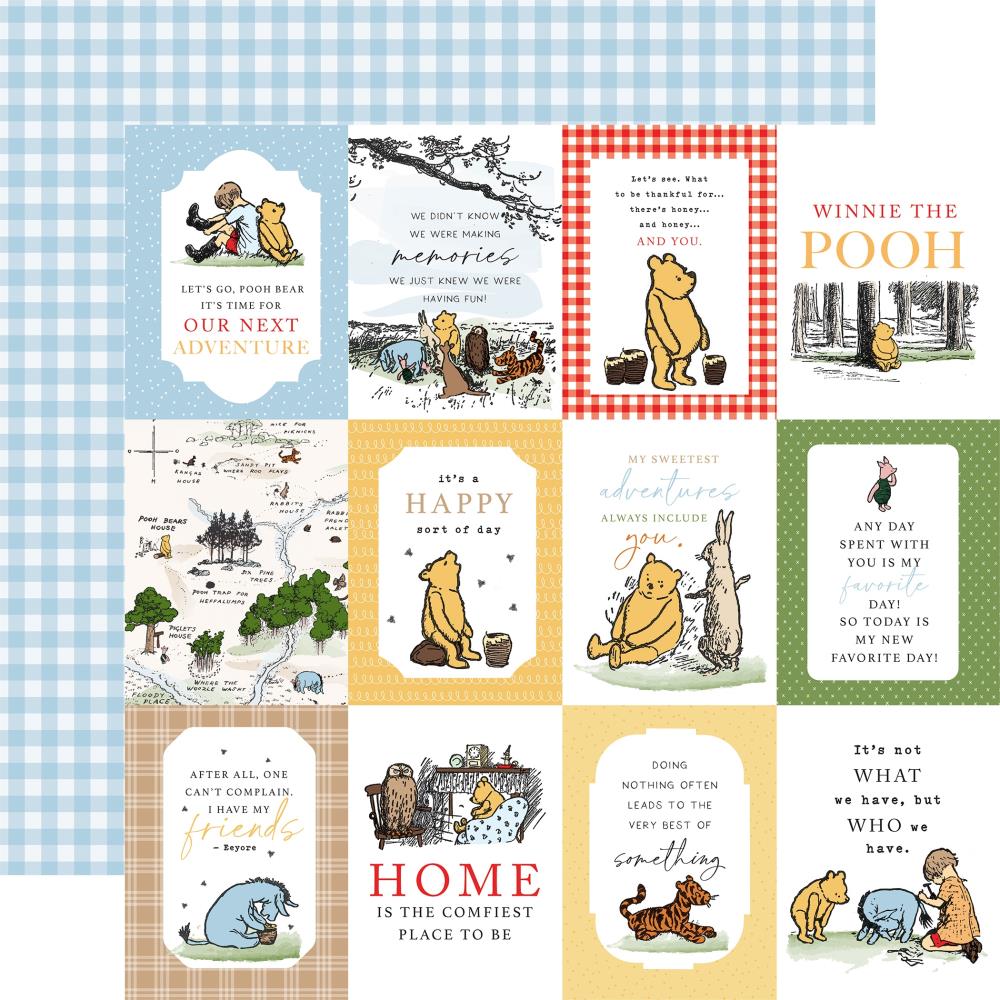 Echo Park - The House At Pooh Corner Paper - 3X4 Journaling Cards