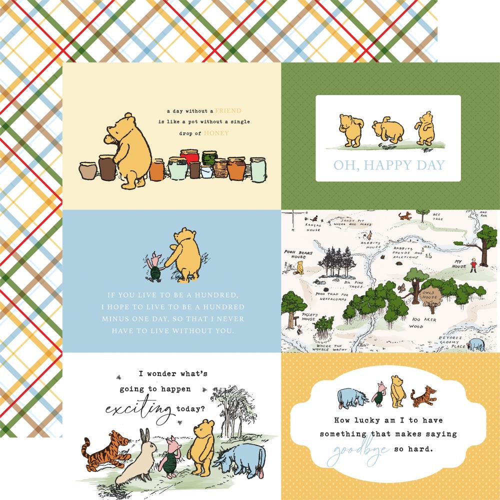 Echo Park - The House At Pooh Corner Paper - 6X4 Journaling Cards