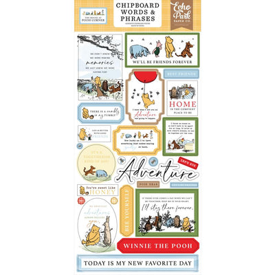 Echo Park - The House At Pooh Corner Chipboard Words & Phrases 6x13