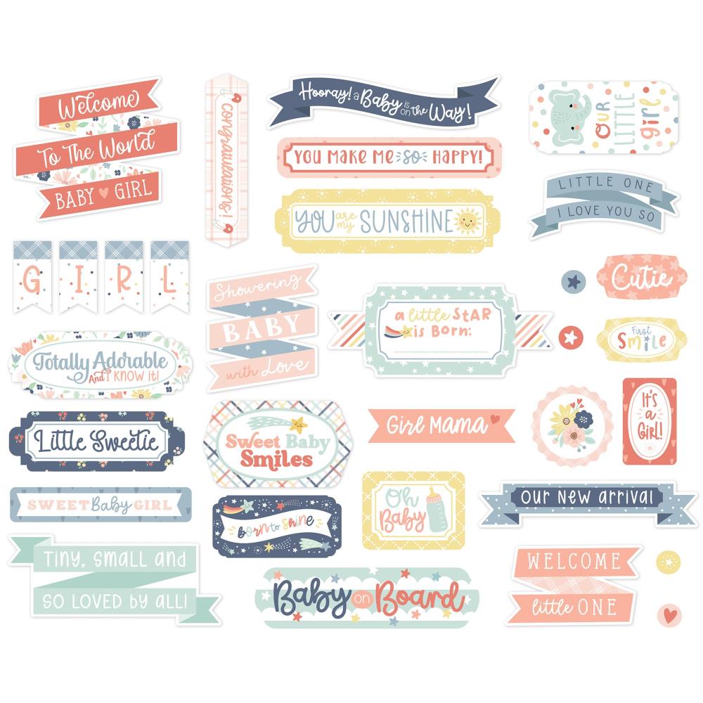 Echo Park - Baby on Board It's a Girl Title & Phrases Die Cuts