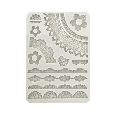 Stamperia - Silicone Mold A5 - Happiness Secret Diary Lace Borders