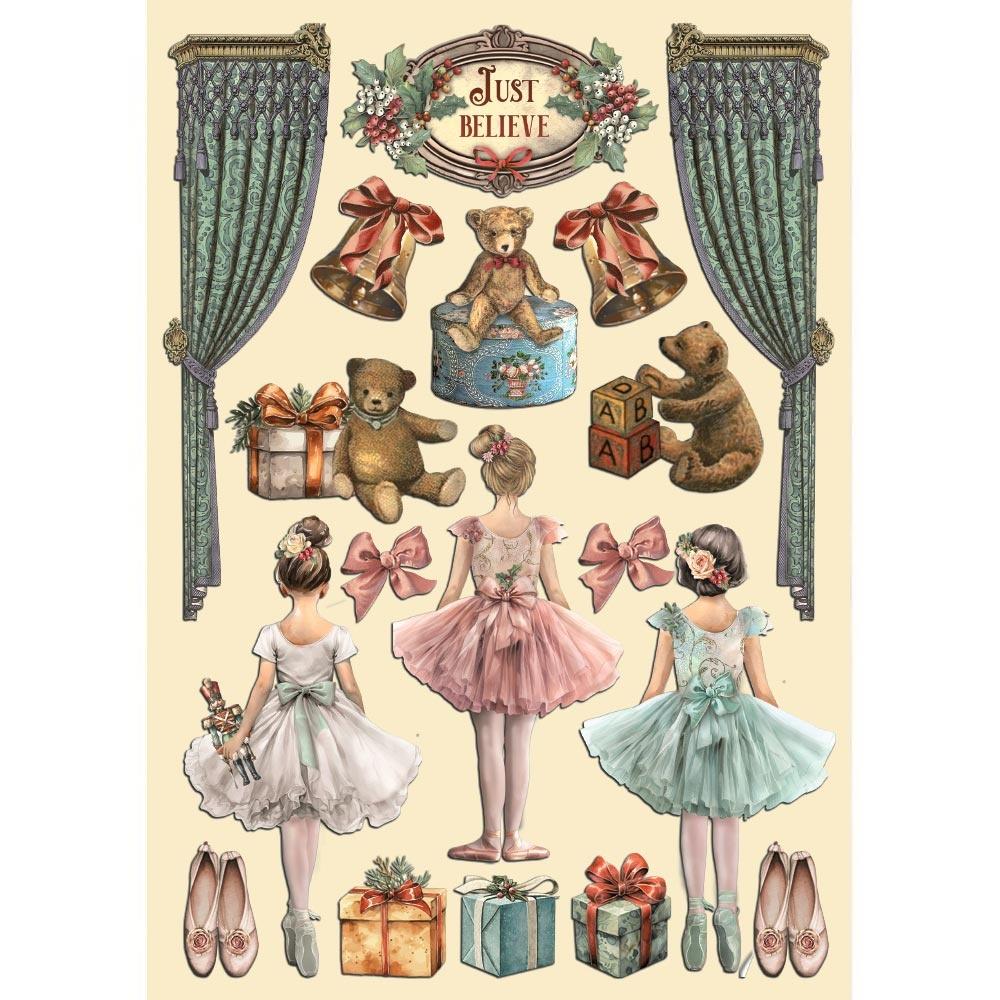 Stamperia - The Nutcracker - Colored Wooden Shapes A5 - The Nutcracker Ballet And Teddy