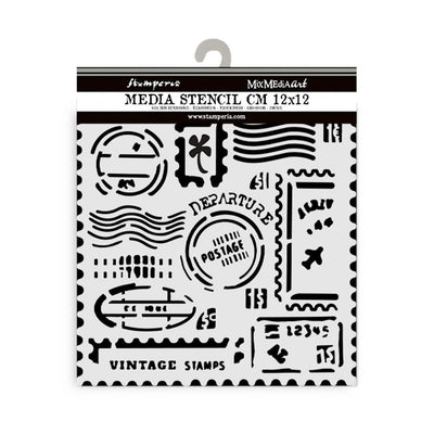 Stamperia - Art of Travelling Stencil 12cmx12cm - Stamps