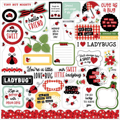 Echo Park - Little Ladybug Cardstock Element Sticker Sheet 12x12