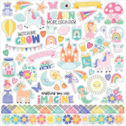 Echo Park - My Little Girl 12x12 Cardstock Element Sticker Sheet