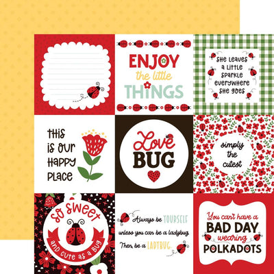 Echo Park - Little Ladybug Paper - 4X4 Journaling Cards