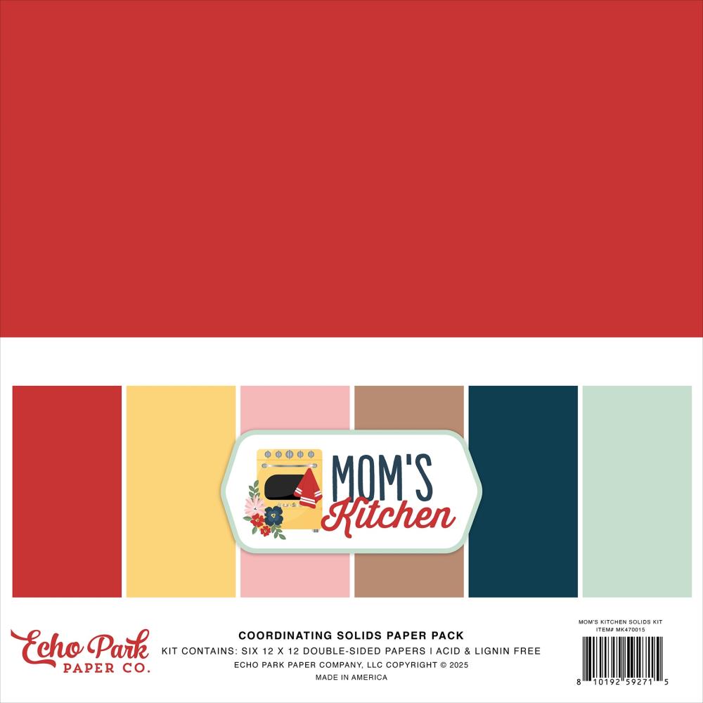 Echo Park - Mom's Kitchen Coordinating Solids Paper Pack 6/Pkg
