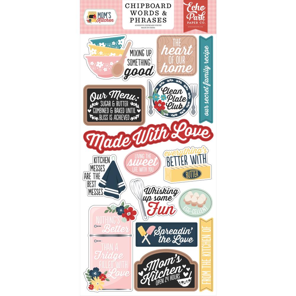 Echo Park - Mom's Kitchen Chipboard Words & Phrases