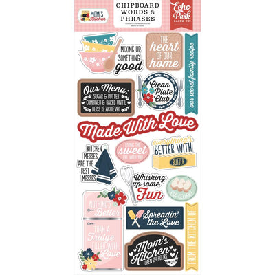 Echo Park - Mom's Kitchen Chipboard Words & Phrases