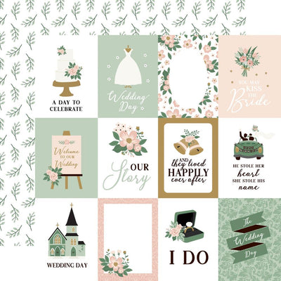 Echo Park - Marry Me Paper - 3X4 Journaling Cards