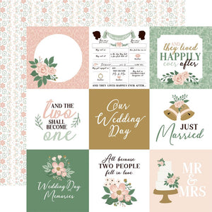 Echo Park - Marry Me Paper - 4X4 Journaling Cards