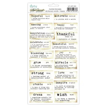 Mintay - Art Journal Essentials - Dictionary Words - Happy