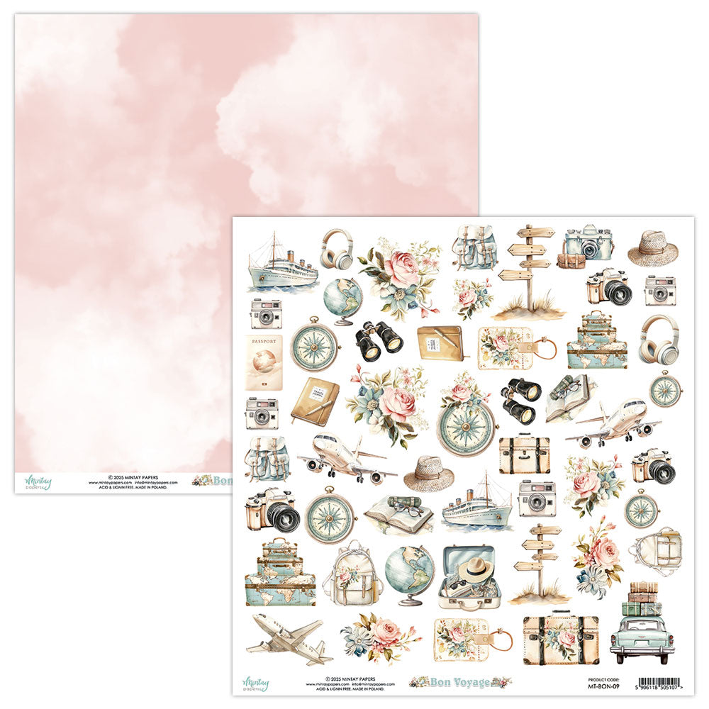 Mintay - Bon Voyage Paper - 09 Fussy Cutting Sheet