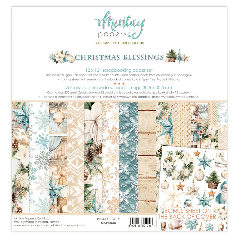 Mintay - Christmas Blessings 12x12 Scrapbooking Paper Set