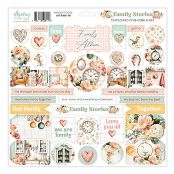 Mintay - Family Stories 12 x 12 Chipboard Ephemera Sheet