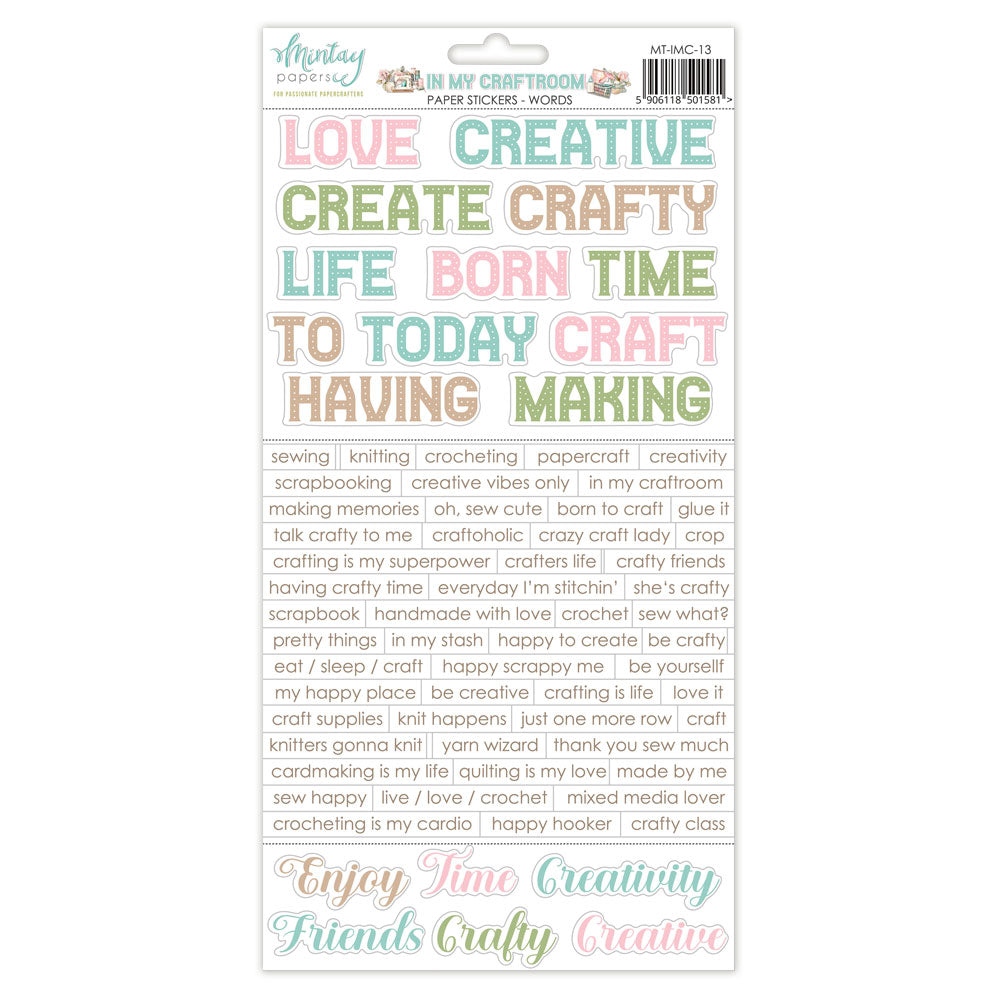 Mintay - In My Craft Room Paper Stickers - Words