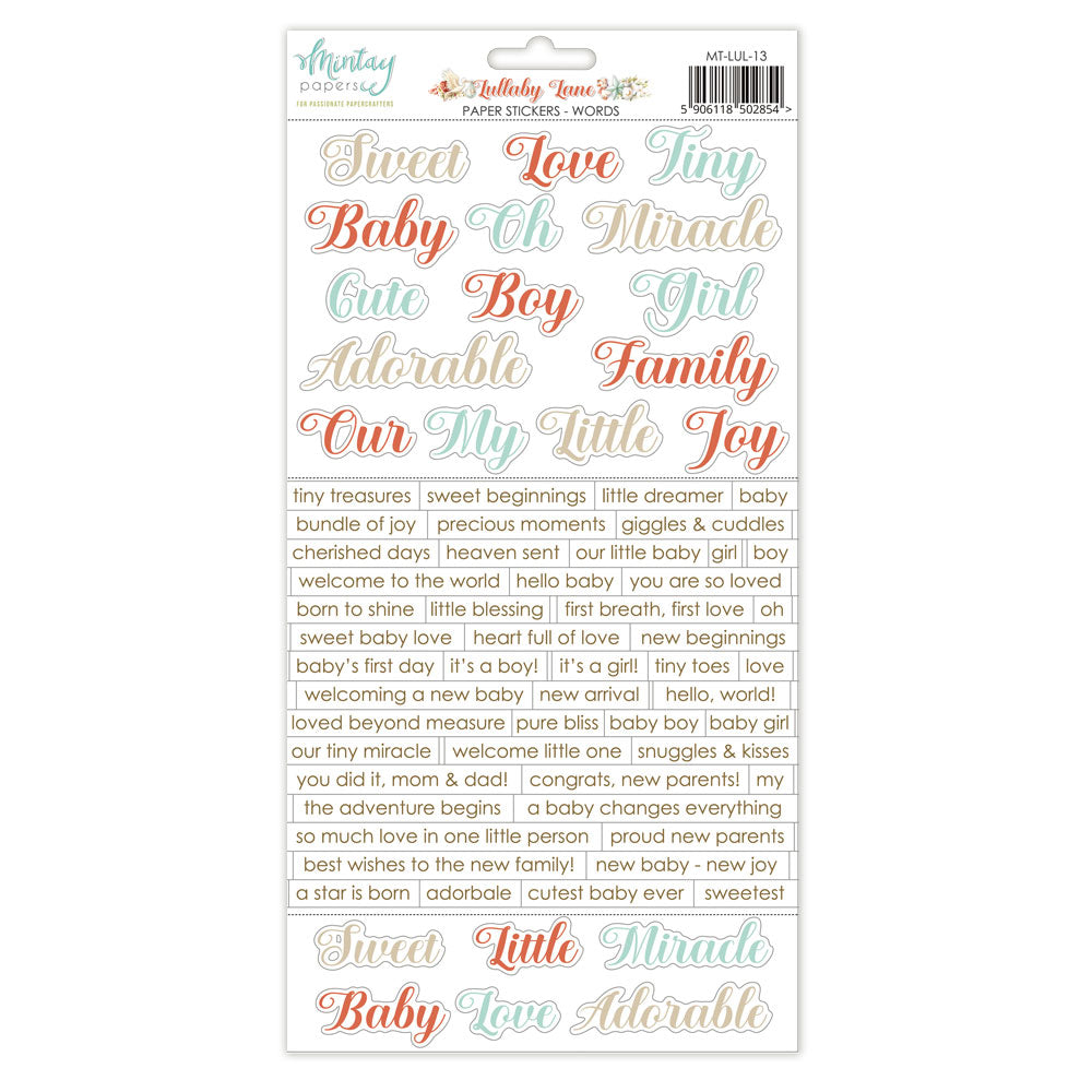 Mintay - Lullaby Lane Stickers - Words