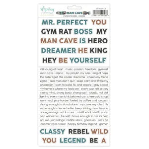 Mintay - Man Cave Paper Stickers - Words