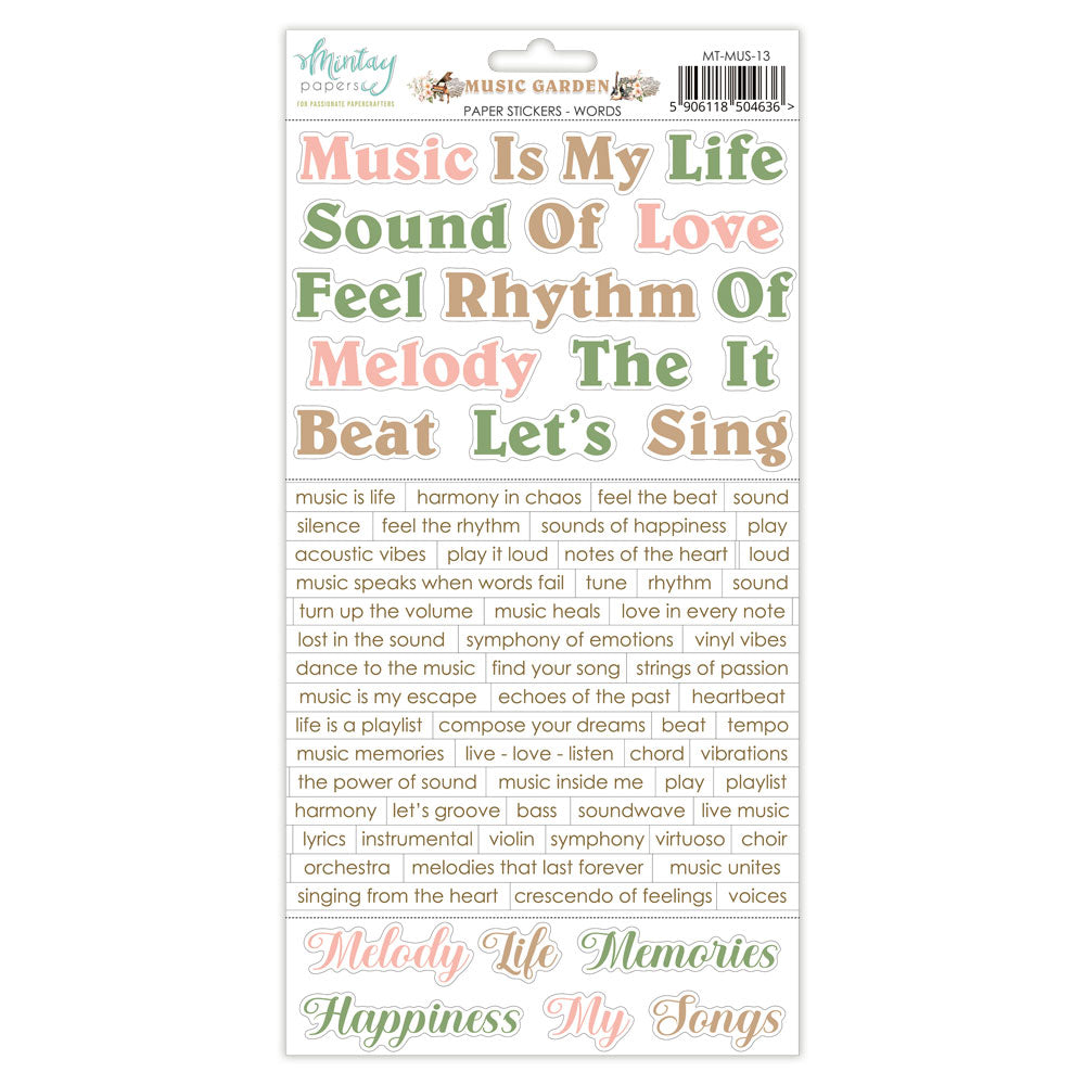 Mintay - Music Garden Paper Stickers - Words
