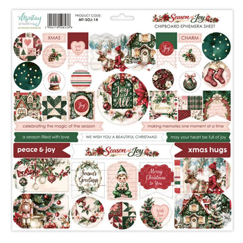 Mintay - Season of Joy Chipboard Ephemera Sheet 12x12