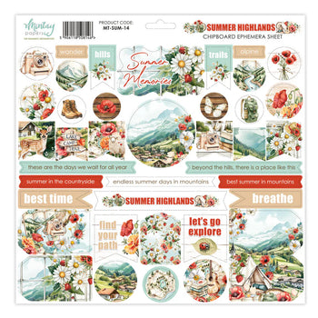 Mintay - Summer Highlands 12 x 12 Chipboard Ephemera Sheet