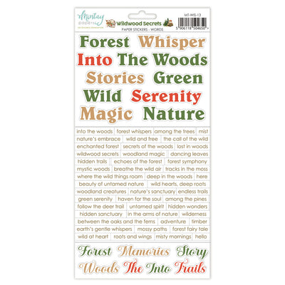 Mintay - Wildwood Secrets Paper Stickers - Words