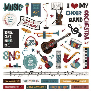 Photo Play - Music Notes Cardstock Sticker Sheet 12x12